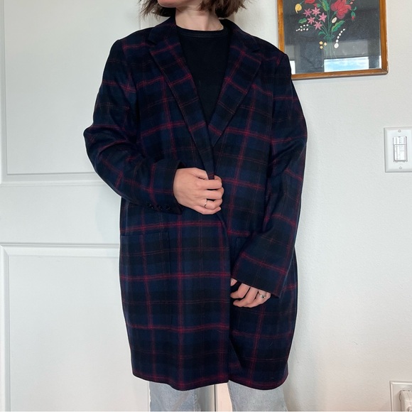 Pendleton Navy and Red Plaid Blazer Jacket - Picture 4 of 9